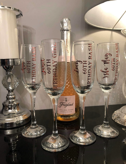 Personalised Champagne Prosecco Flute Transfers Decal Wedding Hen Do Birthday Bash Hen Stag Diy Wine Glass Vinyl Sticker