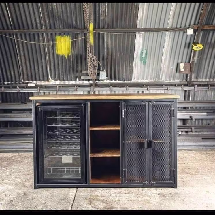 Industrial Style Rustic Wine Beer Drinks Fridge Sideboard Cupboard Cabinet Storage Unit. Please Message Us For International Shipping