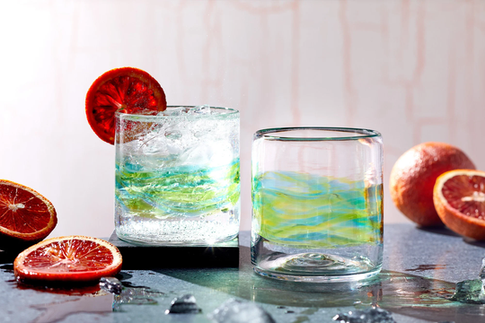 Whiskey Rock Glasses For Cocktails, Wine, Or Bourbon. Hand Blown Glassware, Barware, & Glass Sets