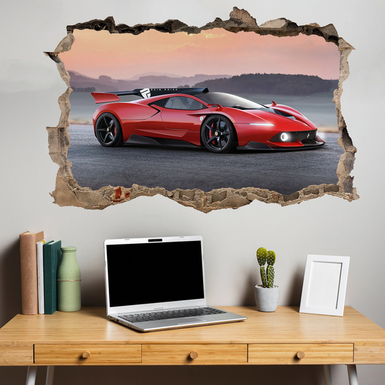 Powerful Red Sports Car Wall Sticker Art Poster Mural Transfer Decal Print Room Home Nursery Office Shop Decor Id421
