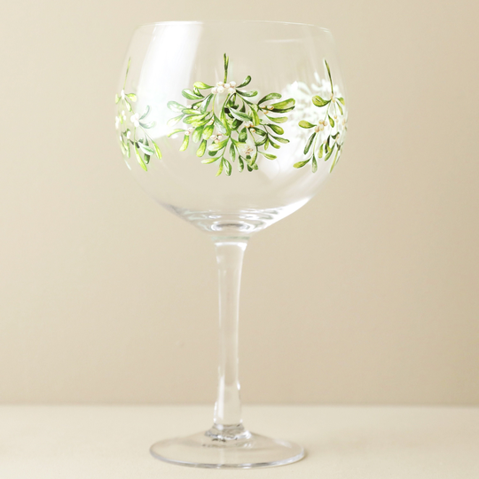 Mistletoe Balloon Gin Glass Christmas Festive Goblet Glassware Barware Cocktail Lisa Angel