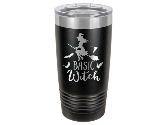 Basic Witch Fall Halloween Tumbler With Straw | Coffee Mug, Wine Glass Or Drink Cup Compare To Yeti