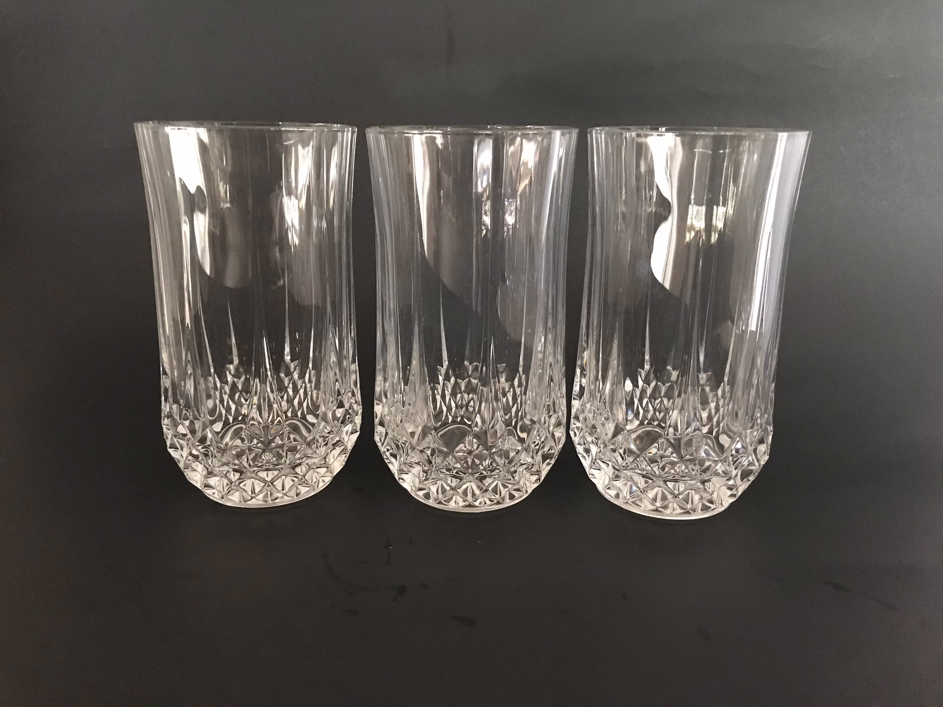 Set Of 3 Longchamp Crystal Highball/Tumblers By Cristal D'arques-Durand