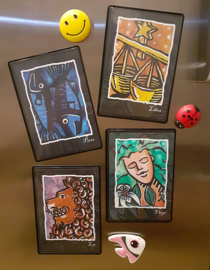 Star Sign Fridge Magnets. Astrology Designs. Stocking Fillers. Birthday Gift. Birthsign Present. Zodiac. Kitchen Decor