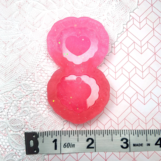 Cute Scalloped Heart Earring Kawaii Silicone Mold - Made To Order