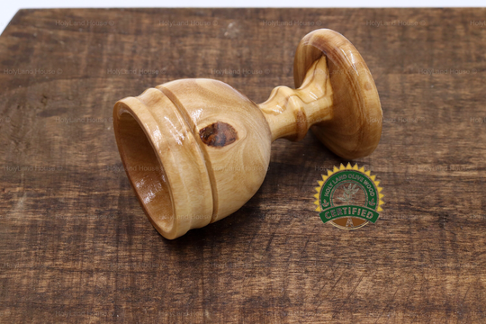 Jerusalem Olive Wood Communion Cup Holy Land Wine Church Bethlehem Chalice Bible