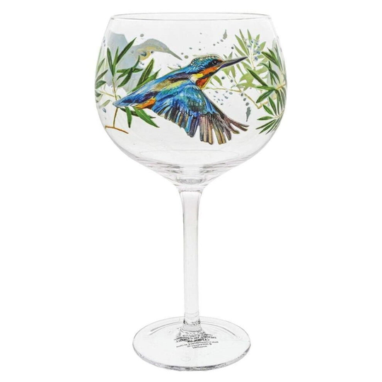 Ginology Kingfisher Decorated Gin Copa Balloon Glass Design Gift