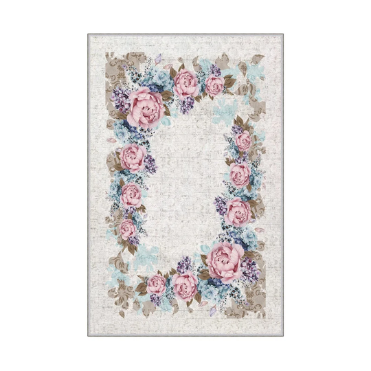 Abdurahman Power Loom Pink/Blue Rug