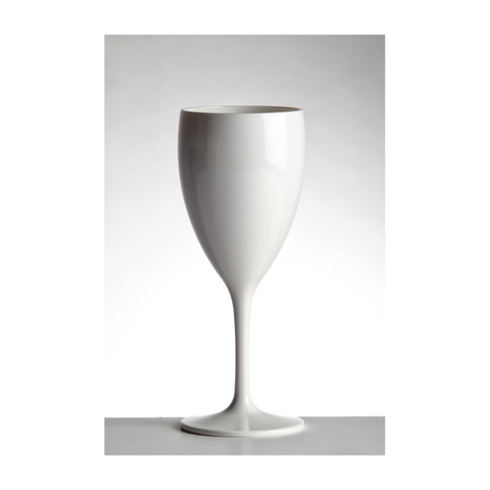 (Box of 24) Unbreakable Polycarbonate Wine Glasses 340ml - White