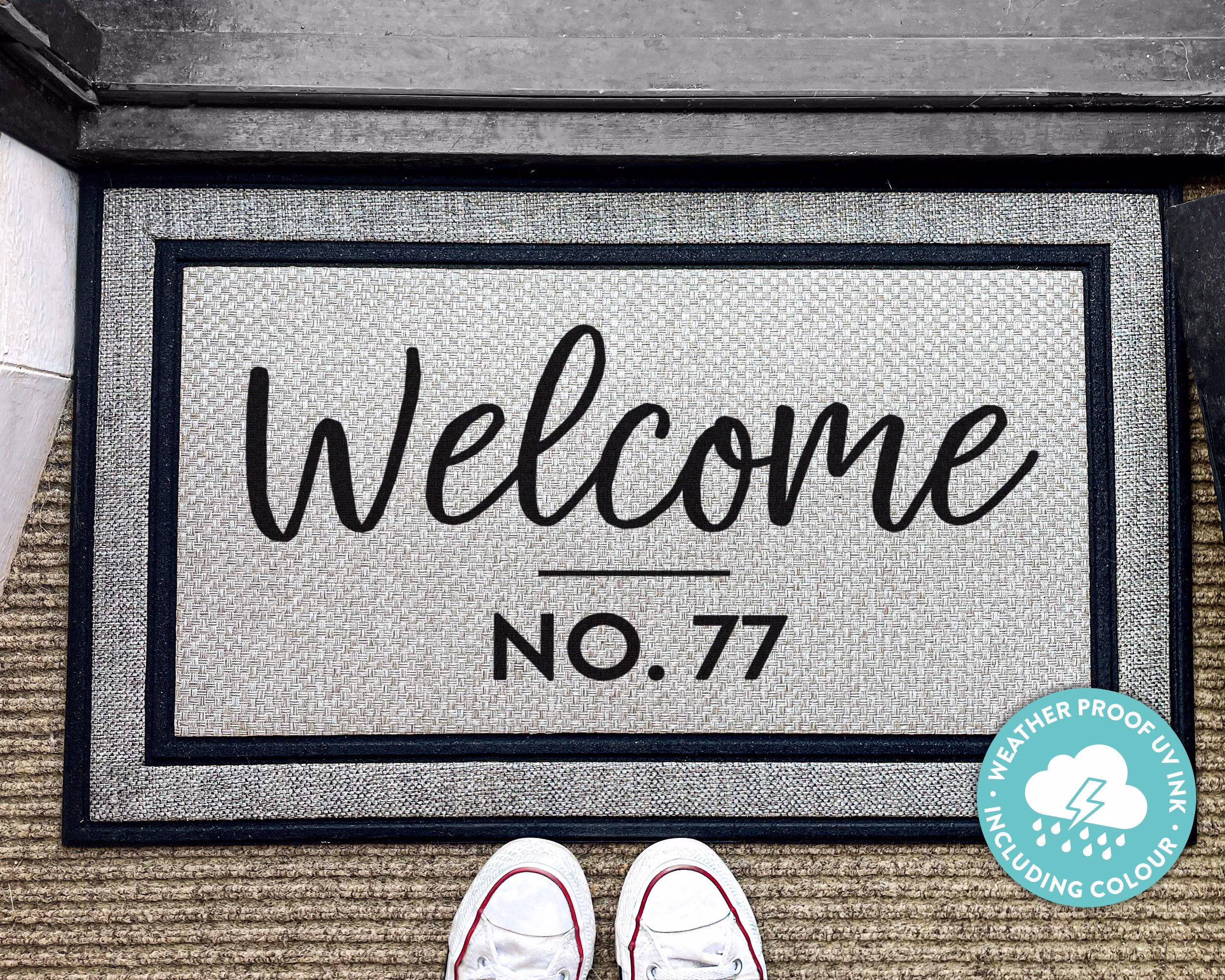 Personalized Welcome Rug - New Home Outdoor Housewarming Gift Closing Door Mat Washable Custom