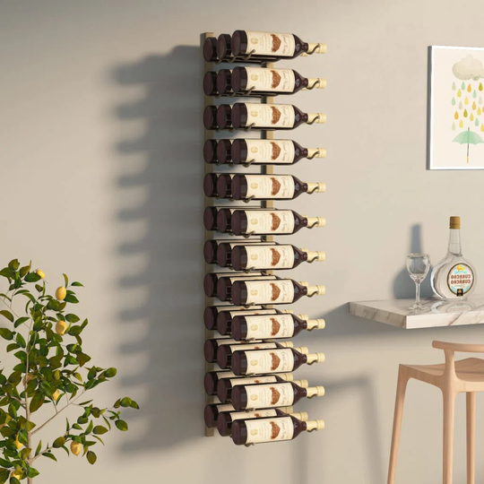 Belfry Kitchen Wall Mounted Wine Rack For 36 Bottles White Iron