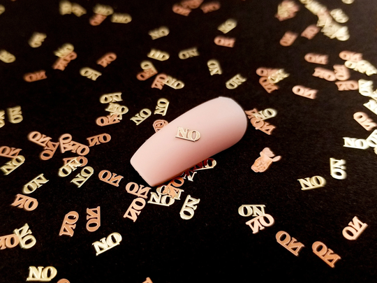 4mm Gold Toned Metal Kawaii No Word Cabochons, Cute Nail Art Cabs, Card Resin Charms, Shaker Embellishments