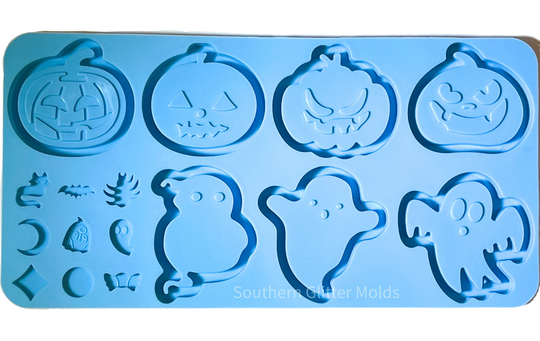 Ghost & Pumpkin Shaker Silicone Mold | Blue Clearance