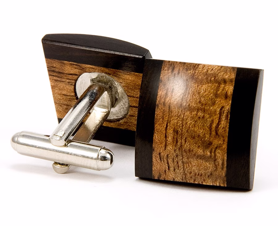 Hawaiian Koa Wood Cufflinks Wedding Party Gift For Groom & Groomsmen | Jewelry Men 5Th Anniversary