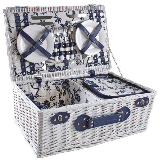 Lacquered Wicker Picnic Basket
