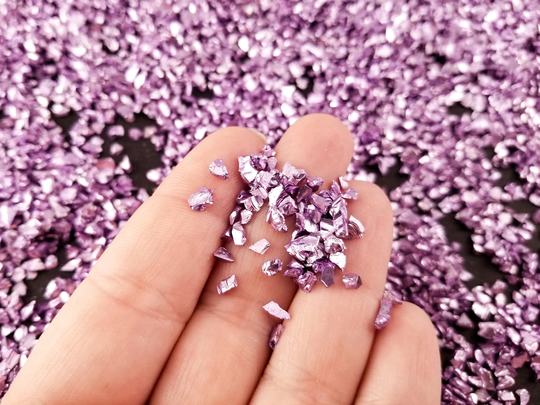 Pastel Purple Irregular Shape Glass Crushed Chips, 3-7mm Resin Supplies For Embellishment, Slime Art Deco, Fillings