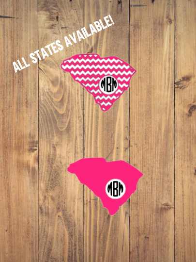 State Monogram Decal, All States Available