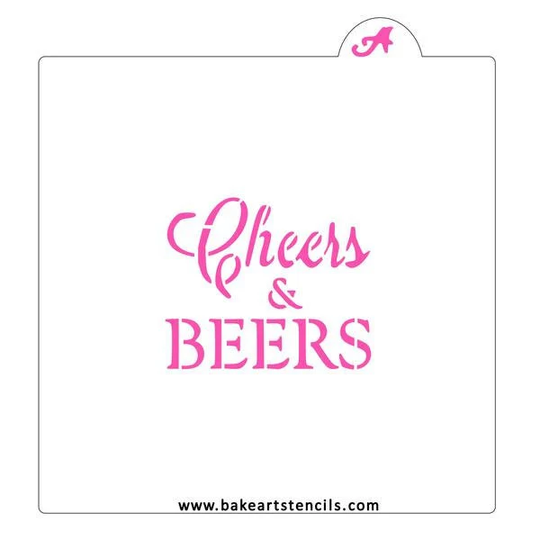 Fast Shipping Cheers & Beers Cookie Stencil, Party Royal Icing, Stencil
