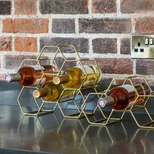 Honeycomb Wine Rack X6 Ant Brass 280X130x240mm
