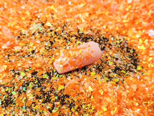 Orange Opal Iridescent Cellophane Fine Shard Glitter, Resin Supplies Kawaii Deco Embellishment, Slime Supplies, Nail Art