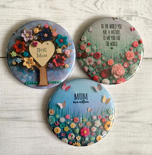 Printed Individual Mum Quote Magnet, Small Round Flower Art Magnets, Best Gift, in A Million Fridge Mother Magnet