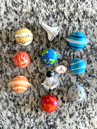 Jr Monster Set Of 10 3D Solar Planet Refrigerator Magnet
