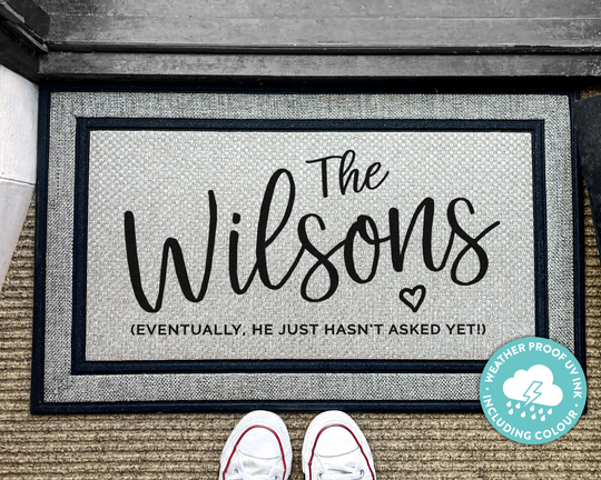 Wedding & Engagement Gift - Eventually Personalized Outdoor Rug Door Mat Gifts For Couples Washable Custom