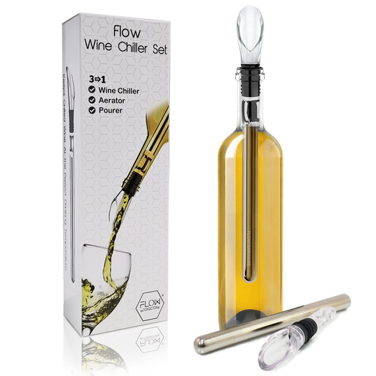 Wine Chiller Aerator & Pourer Set Wine Cooler Stick FLOW Barware