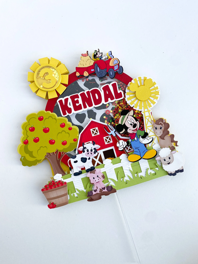 Farmer Mickey Mouse Cake Topper|Mickey Topper|Farm Birthday Decorations|Kids Topper|Farm Topper