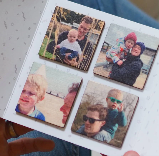 Personalised Photo Memories Magnet Letterbox Gift Set - Custom Fridge Father's Day