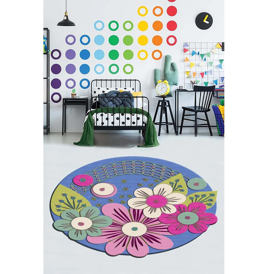 Peasely Pink/Green/Blue Rug