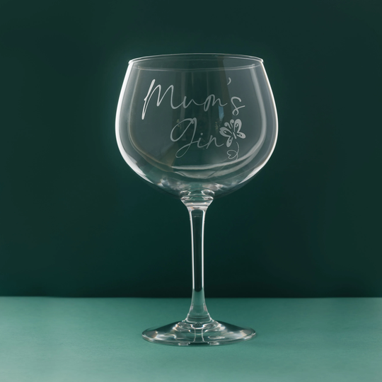 Personalised Gin Glass, Customised Name Hand Etched Hen Party Gift, Bridal Cocktail Glass