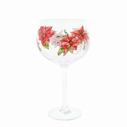 Ginology Red Poinsettia Copa Gin Glass -