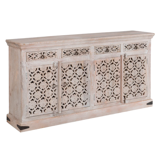 Arlo 180 Cm Wide 4 Drawer Mango Solid Wood Sideboard