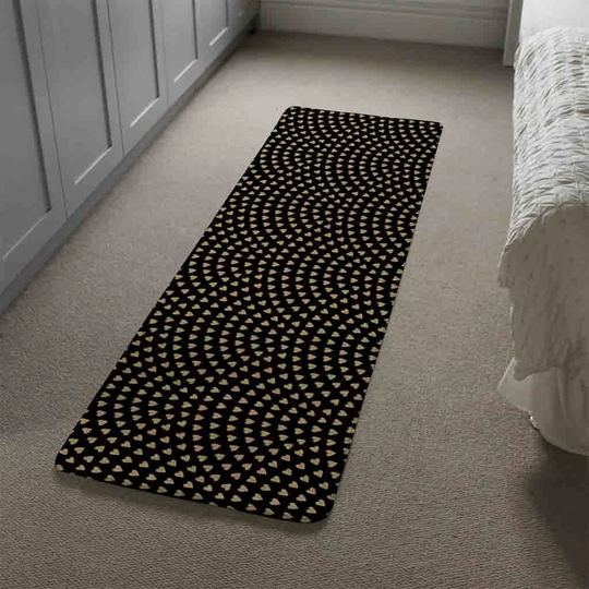 Knuth Glitter Love Hearts Designer Shaggy Black Rug