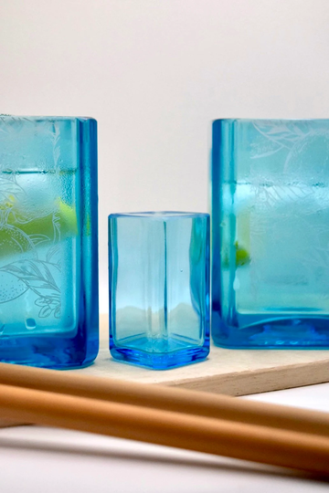 Upcycled Shot Glass Bombay Sapphire; Measure, Jigger, Christmas Stocking Filler Gifts For Him, Gift Her Under 20 Pounds, Gin