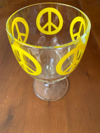 Margaritas Goblet From Seventys With Yellow Peace Signs Bartlett Collins