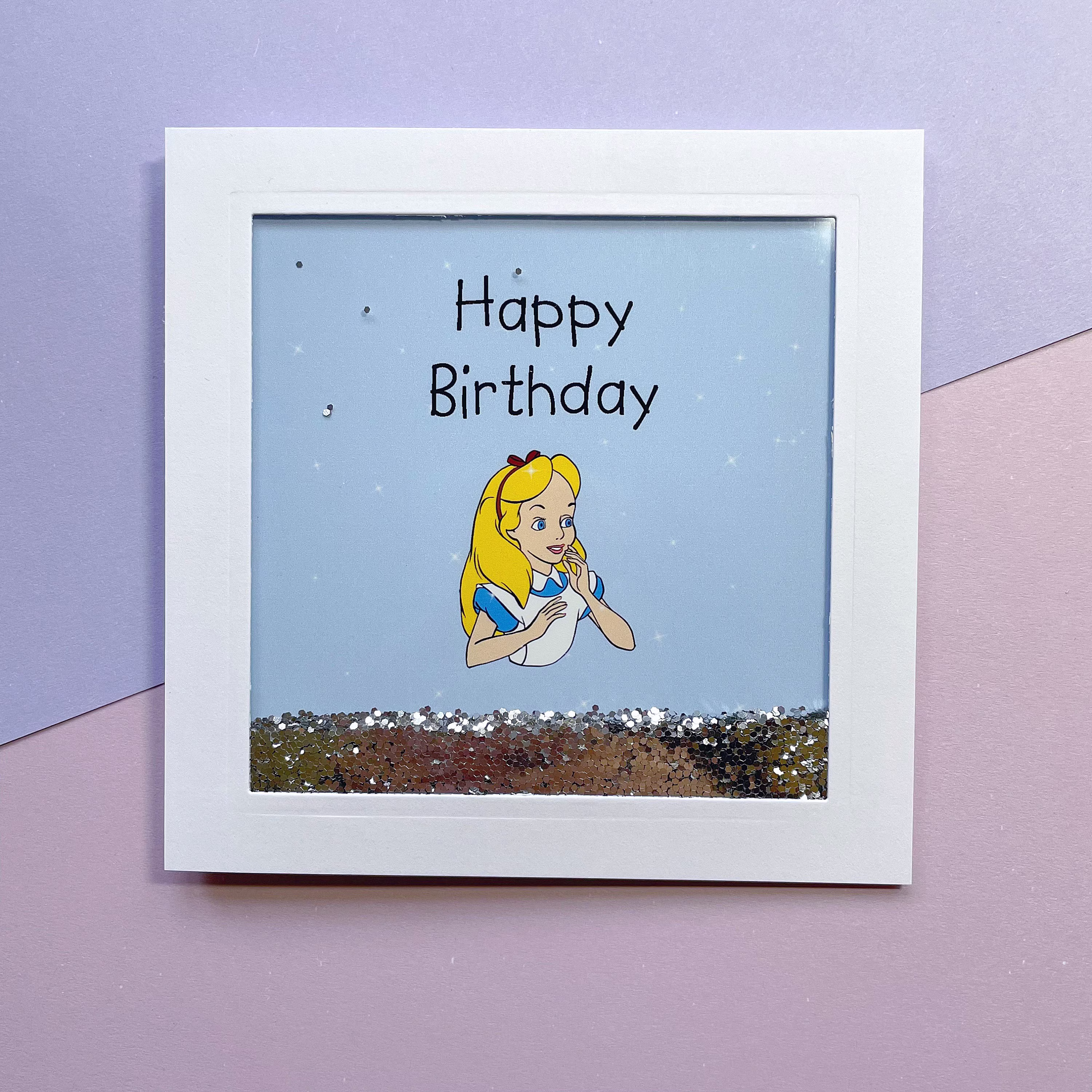 Alice in Wonderland Birthday Shaker Card