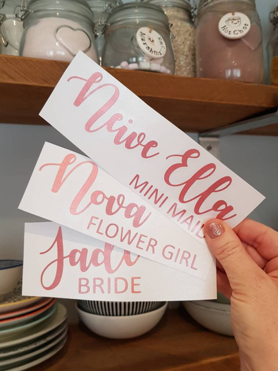 stunning Decals For Water Bottles Or Gift Boxes Box Ready To Apply Wedding Vinyl Present Bride Mother Of The Groom Bridesmaid Flower Girl