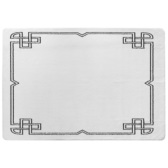 Oklee Shaggy Grey/White Area Rug