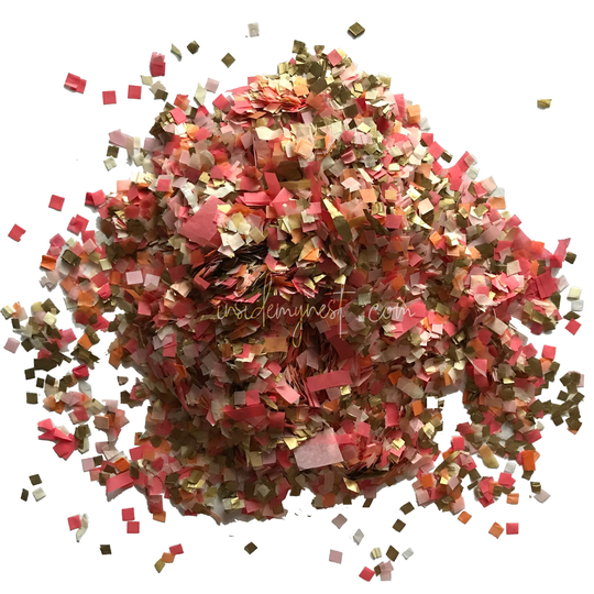 Coral Gold Biodegradable Tissue Paper Confetti Mix