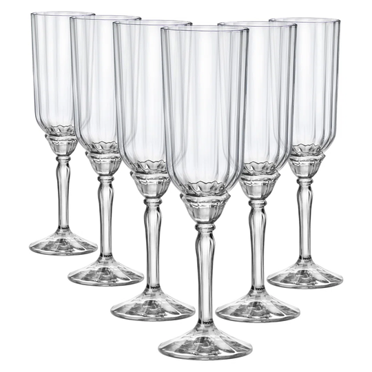 Bormioli Rocco Florian Champagne Flutes - 210Ml - Clear - Pack Of 6