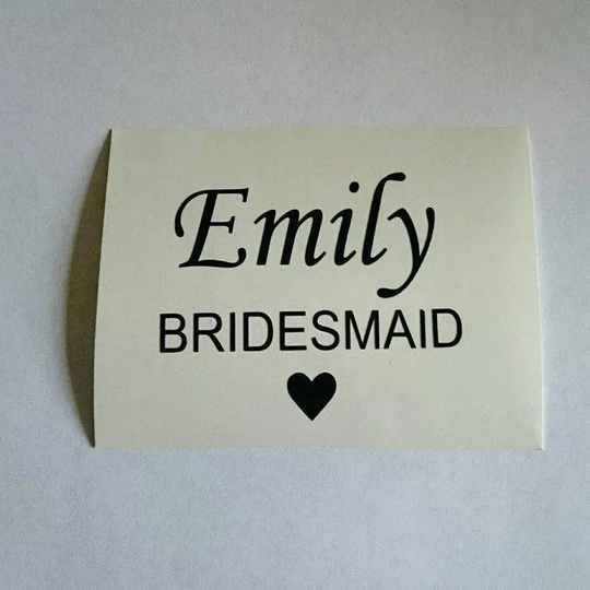 Vinyl Transfer Decal For Glasses Personalised Bridesmaid/Maid Of Honour Glasses/Wedding/ X 2