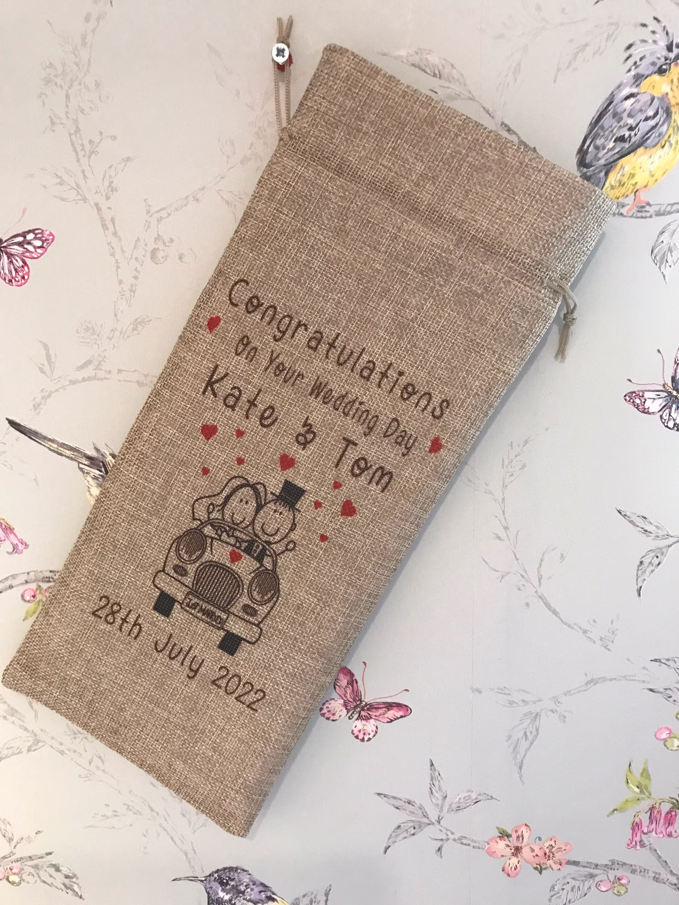 Wedding Wine Bag, Personalised Bottle Bag