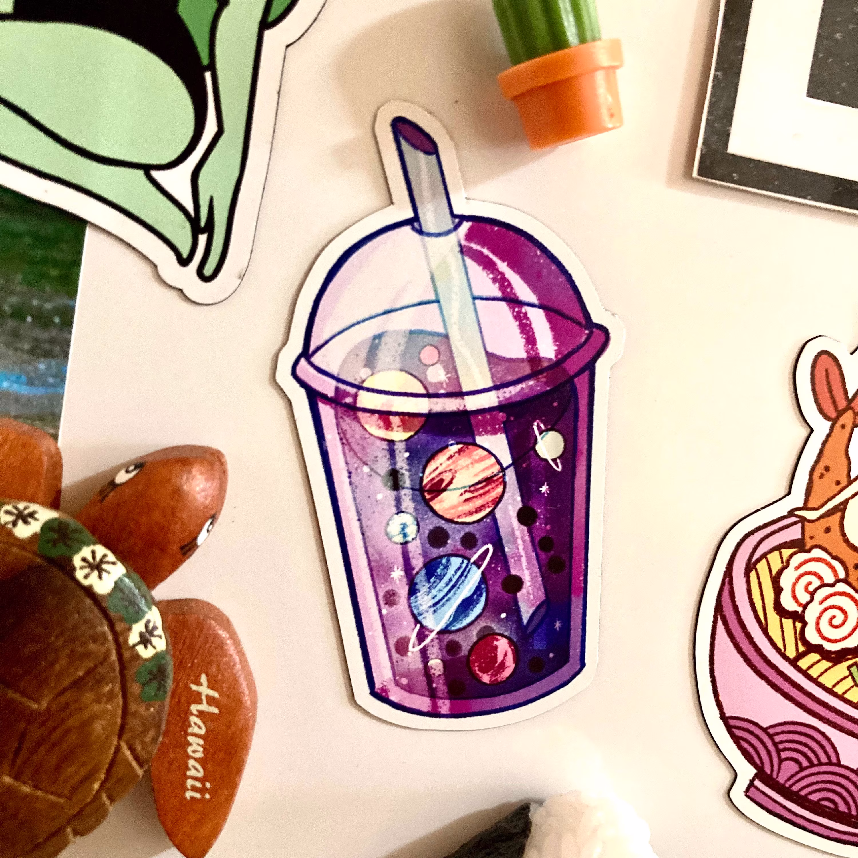 Galaxy Boba Bubble Tea Magnet