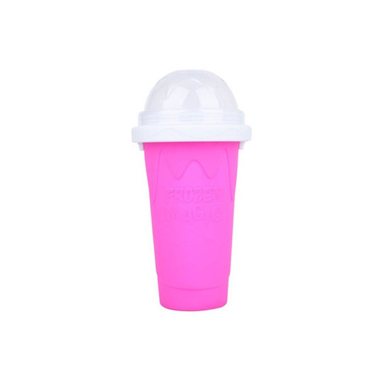 (Pink) DIY Homemade Smoothie Cups Freezes Drinks Cup Double Layer, Shake Smoothie Cup, Quick Frozen Smoothies Slushy Ice Cream Maker Milk Shake Make