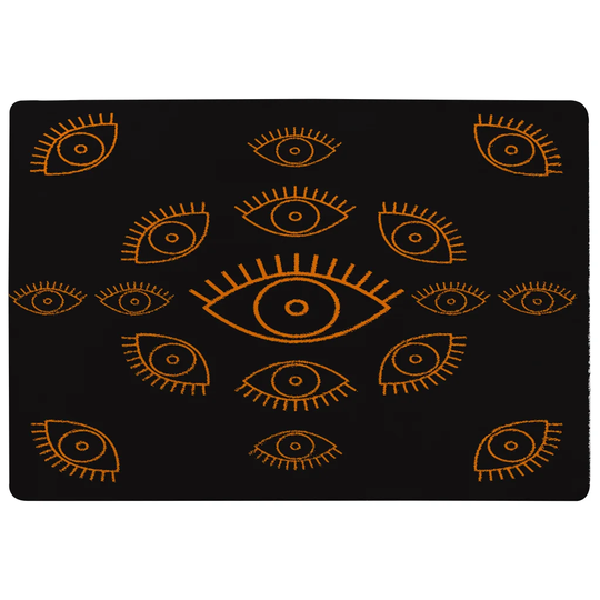 Murillo Eye Icon Shaggy Black/Orange Rug