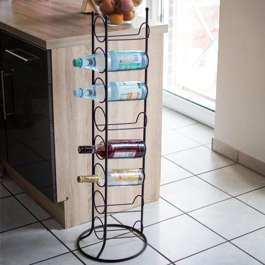 Ellent 8 Bottle Floor Wine Bottle Rack in Black