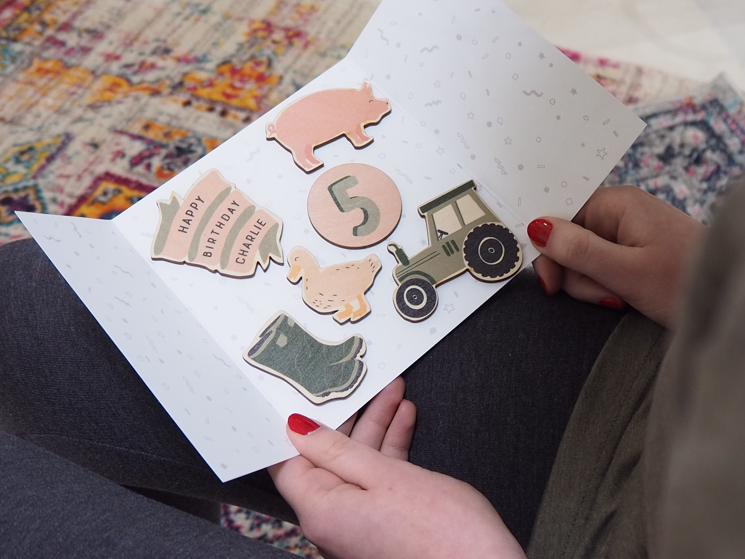 Personalised Farm Magnets Birthday Letterbox Card - Fridge Set 2 Year Gift