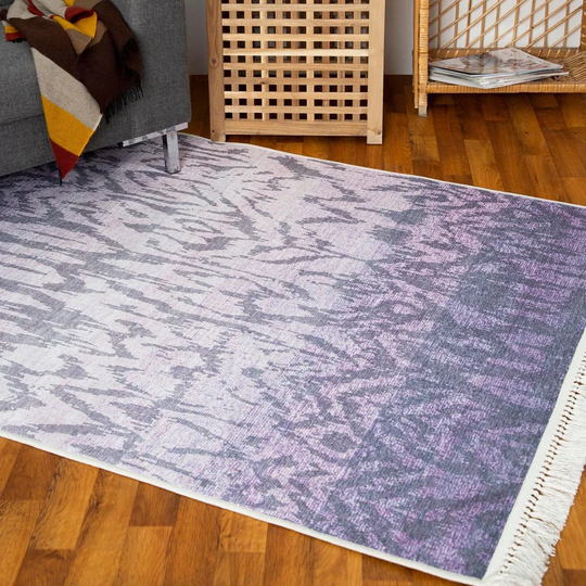 Hamo Flatweave Cotton Grey/Purple/Blue Rug